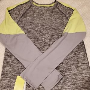 Boys Grey & Yellow Long Sleeve Shirt sz L- NWT